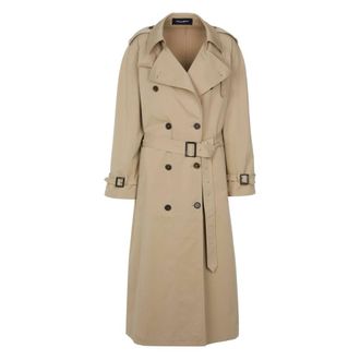 Dolce & Gabbana Dubbele rij knopen trenchcoat - Dames - Mantels - Beige - Maat: 3XS Leer
