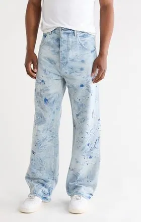 Purple Bleach Paint Embroidery Jeans in Light Indigo at Nordstrom Rack, Size 33