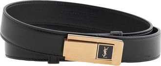 Saint Laurent Charniere Buckle Belt In Smooth Leather, Size 85