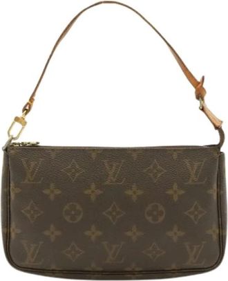 Louis Vuitton Pre-owned Monogram Canvas Pochette - Dames - Vintage Schoudertas - Bruin - ONE Size - Vintage