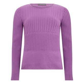 Alberta Ferretti Trui met ronde hals - Dames - Ronde hals truien - Paars - S - Wol - Truien & Vesten