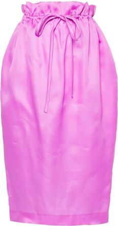 Khaite Paperbag-Waist Silk Skirt - Womens - Silk