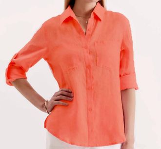 Tyler B&ouml;e Addison Linen Shirt In Tiger Lily