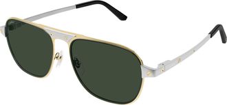 Cartier Green Pilot Mens Sunglasses CT0532S 002 58
