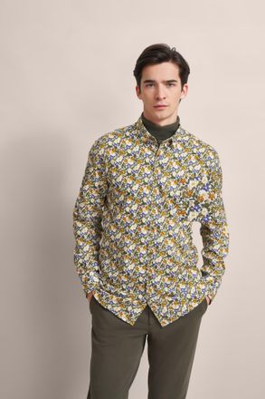 Bugatti Herren Casual overhemd met button-down kraag