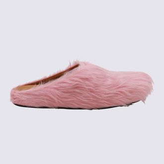 Marni Pink Leather Fussbett Flats