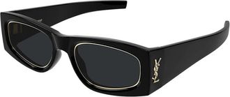 Saint Laurent Ladies Black Rectangular Sunglasses SLM140RIM 001
