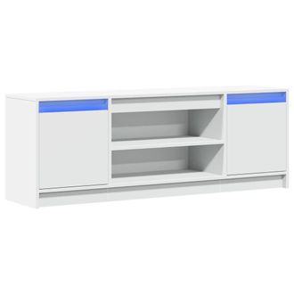 vidaXL Vidaxl - Mueble De Tv Con Led Madera De Ingenier&iacute;a Blanco 139,5x34x50 Cm
