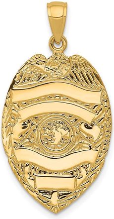Diamond2Deal 14k Yellow Gold Large Badge Pendant