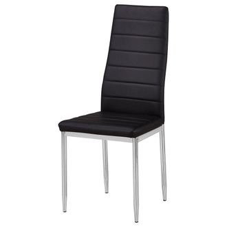 Best Master Furniture Best Master Chapman Bi Cast Leather Dining Side Chair in Black (Set of 2)