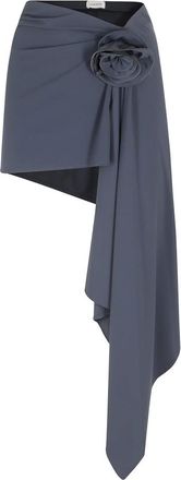 Magda Butrym Beachwear, female, Gray, Size: 2XS Asymmetrical Draped Swim Skirt