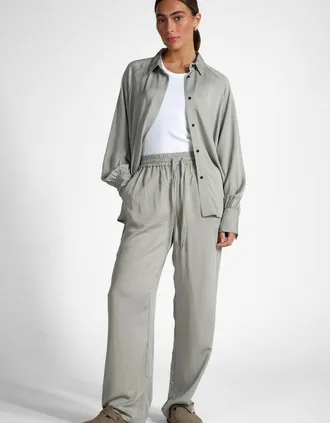 Tutti & Co Womens Silver Trousers - Grey - Size: 8/32in