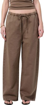 Citizens Of Humanity Aurora Pull-On Cotton & Hemp Pants in Cocoa Md Brwn at Nordstrom, Size X-Large