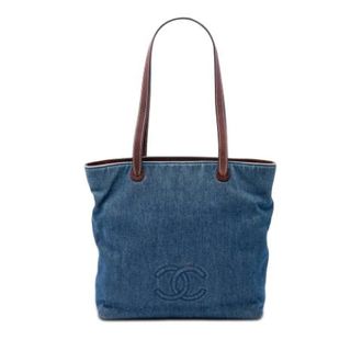 Chanel Bolso Tote Vintage de Denim Pre-owned - Pre-owned - Mujer - Azul - ONE SIZE