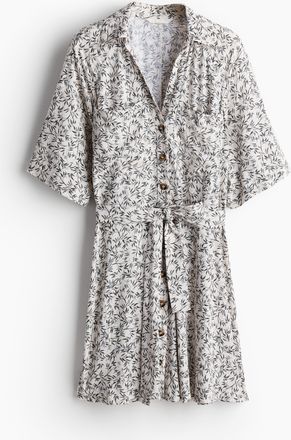 H&M Blusenkleid mit Bindeg&uuml;rtel - Beige