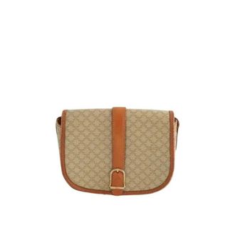 Celine Pre-owned Mini Sac Macadam Crossbody - Dames - Vintage Schoudertas - Beige - ONE Size - Leer - Vintage