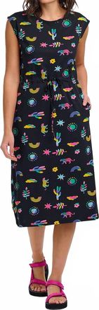 Sugarhill Boutique Sloane Jersey Midi Dress In Summer Joy Black