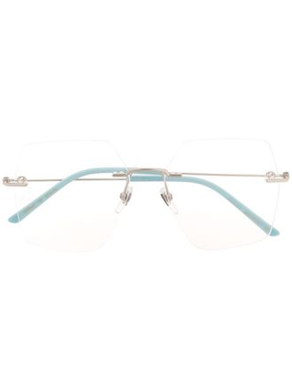 Gucci frameless oversized glasses - women - Acetate/Metal - 55 - Metallic