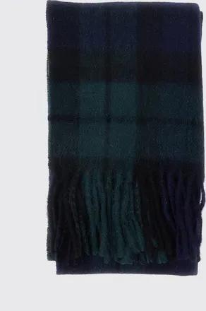 Barbour Tartan Pattern Scarf in Wool and Cashmere Blend with Fringed Edges