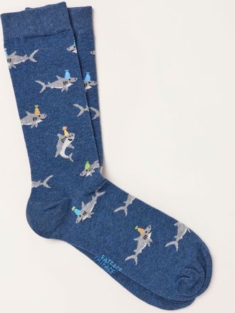Fat Face FatFace Navy Party Shark Socks
