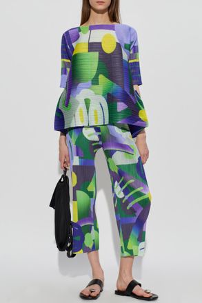 Pleats Please Issey Miyake Pleated Top, Womens, Multicolour