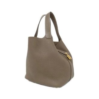 Herm&egrave;s Pre-owned Picotin Lock MM Clemence Tote - Dames - Pre-owned - Bruin - Maat: ONE Size Leer