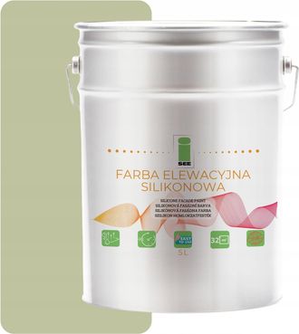 OEM Pintura De Silicona Para Fachadas, Verde Pistacho Claro, 5 Litros + Antibrillos