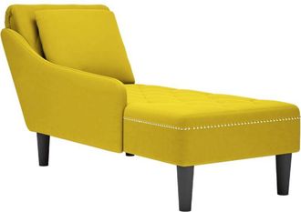 vidaXL Vidaxl - Tumbona Con Almohada Y Reposabrazo Derecho Terciopelo Amarillo