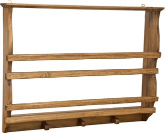 Biscottini International Biscottini - Estanter&iacute;a Para Platos De Madera Maciza De Tilo, De Estilo R&uacute;stico, Acabado Natural (cm: 85 X 15 X 65). Made In Italy