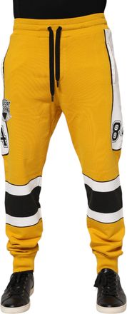 Dolce & Gabbana Mens Striped Cotton Joggers Yellow