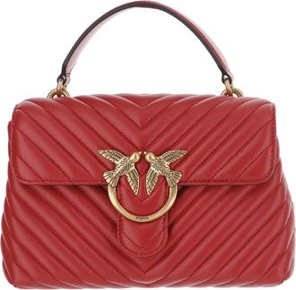 Pinko Red Love Lady Puff Big Quilted Leather Shoulder Bag