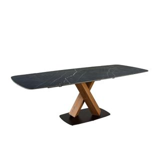 Angel Cerd&aacute; Oval Extending Dining Table Black Porcelain Marble