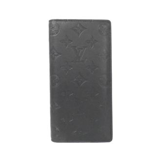 Louis Vuitton Black Leather Long Wallet (Bi-Fold) (Pre-Owned)