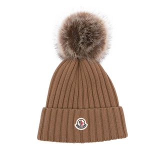 Moncler Brown Logo Beanies Cap