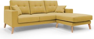 Divani.Store Danish Sof&aacute; Rinconero Moderno Reversible De Tela Suave E Impermeable 237 Cm Amarillo