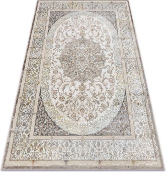 RugsX Rugsx - Bliss Z204az128 Alfombra Crema / Beige - Marco, Ornamento, Moderna, Estructural Beige 140x190 Cm
