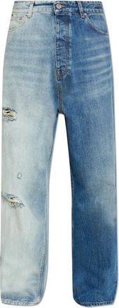 VETEMENTS Jeans met vintage-effect - Heren - Regular Fit Jeans - Blauw - W30 - Katoen - Jeans