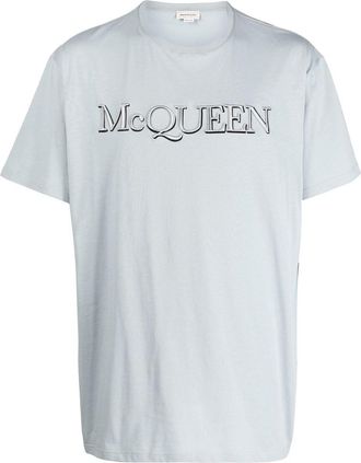 Alexander McQueen logo-print cotton T-shirt - men - Cotton - XXXL - Grey