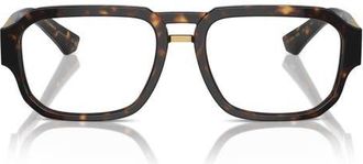 Dolce & Gabbana 53mm Pilot Optical Glasses in Havana at Nordstrom