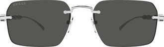 Gucci Sunglasses Gg2154 S 001 Silver/Grey Men