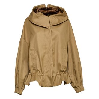 Dries Van Noten Light Jackets, female, Brown, Size: S Detachable-Hood Jacket