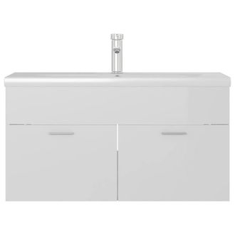 Berkfield Home Sink Cabinet with Built-in Basin High Gloss White Engineered Wood