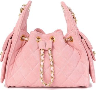 Tiffany & Fred Soft Quilted Suede Shoulder Bag