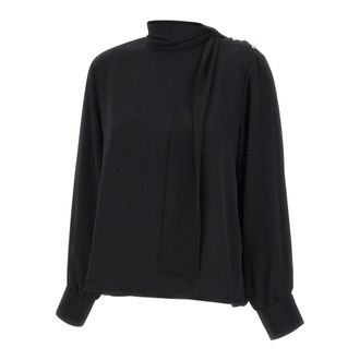 Liu Jo Blouses, female, Black, Size: XL Blouse with scarf