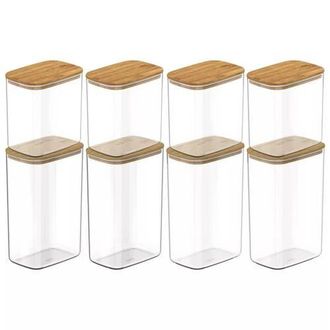Ou Clear Airtight Stackable Food Storage Container Set with Wood Lids at Nordstrom
