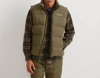 Eddie Bauer Full Zip Essential Down Puffer Vest In Alder Green