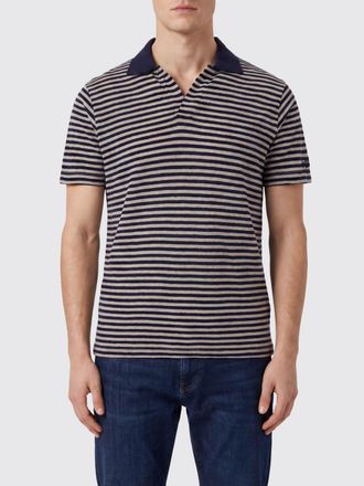 MC2 Saint Barth Polo a righe in misto lino e cotone con scollo a V
