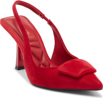 Anne Klein Ilani Slingback Pump in Red Microsuede at Nordstrom Rack, Size 7.5