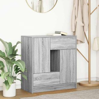 Berkfield Home Sideboard with Drawers & Doors Grey Sonoma 70.5x34x74.5 cm