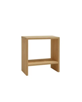 Deco Wood Mesita de noche de madera maciza en tono medio de 40x20cm